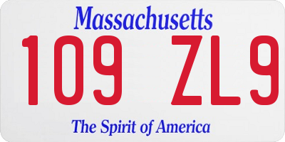 MA license plate 109ZL9