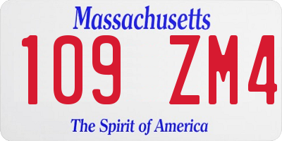 MA license plate 109ZM4