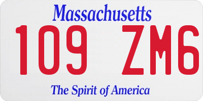 MA license plate 109ZM6