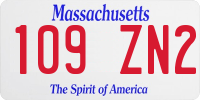 MA license plate 109ZN2