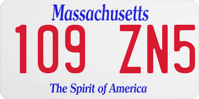 MA license plate 109ZN5