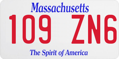 MA license plate 109ZN6