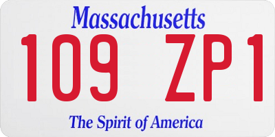MA license plate 109ZP1