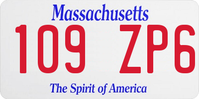 MA license plate 109ZP6