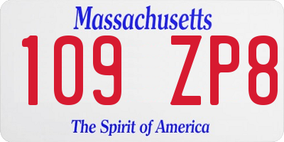 MA license plate 109ZP8