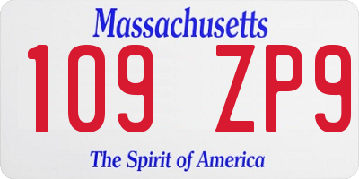 MA license plate 109ZP9