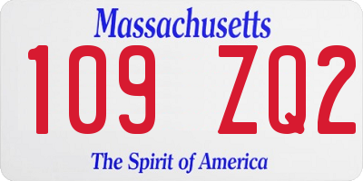 MA license plate 109ZQ2