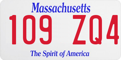 MA license plate 109ZQ4