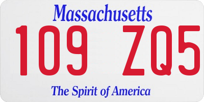 MA license plate 109ZQ5