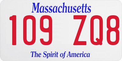 MA license plate 109ZQ8
