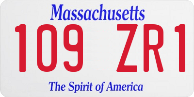 MA license plate 109ZR1