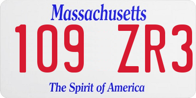 MA license plate 109ZR3