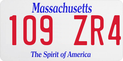 MA license plate 109ZR4