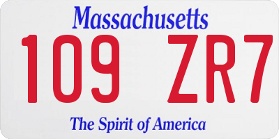 MA license plate 109ZR7