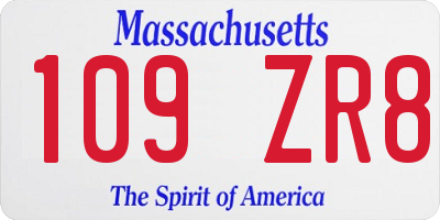 MA license plate 109ZR8