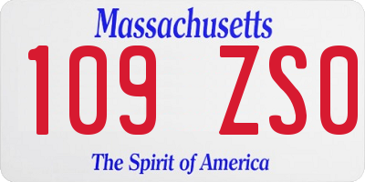 MA license plate 109ZS0