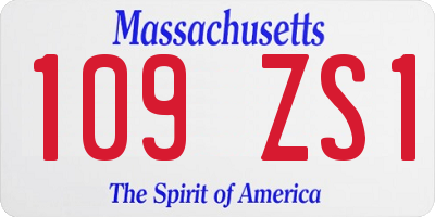 MA license plate 109ZS1