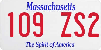 MA license plate 109ZS2