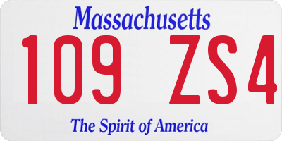 MA license plate 109ZS4