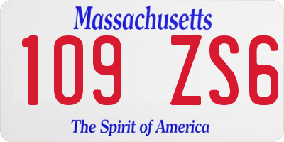 MA license plate 109ZS6