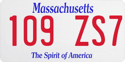 MA license plate 109ZS7