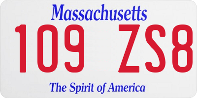 MA license plate 109ZS8
