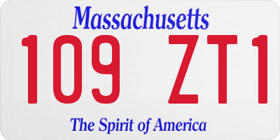 MA license plate 109ZT1