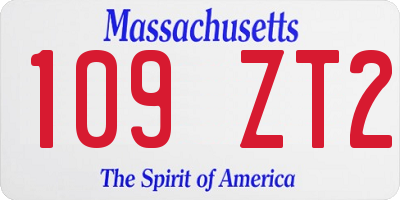 MA license plate 109ZT2