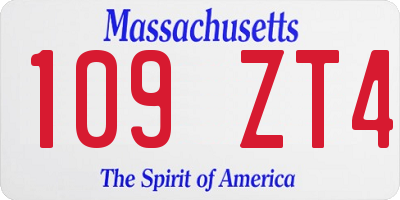 MA license plate 109ZT4