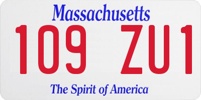 MA license plate 109ZU1