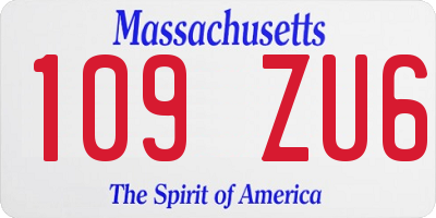 MA license plate 109ZU6