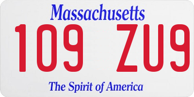 MA license plate 109ZU9