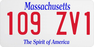 MA license plate 109ZV1