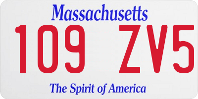 MA license plate 109ZV5