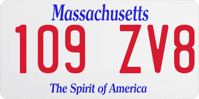 MA license plate 109ZV8