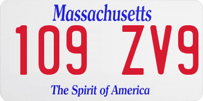 MA license plate 109ZV9