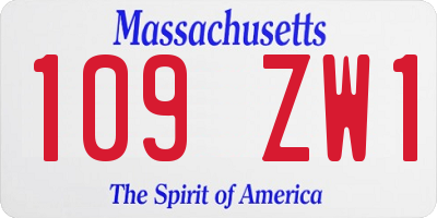 MA license plate 109ZW1