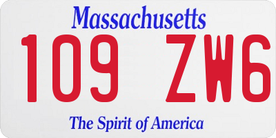 MA license plate 109ZW6