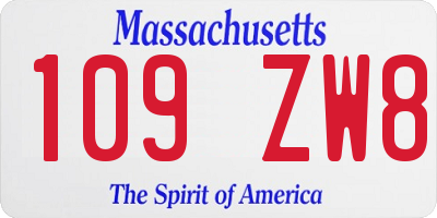 MA license plate 109ZW8