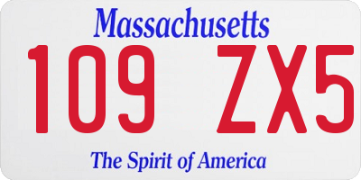 MA license plate 109ZX5