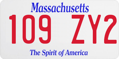 MA license plate 109ZY2
