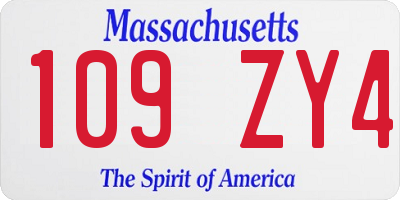 MA license plate 109ZY4