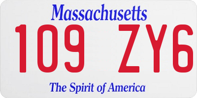 MA license plate 109ZY6