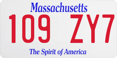 MA license plate 109ZY7