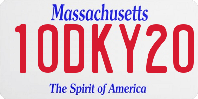 MA license plate 10DKY20