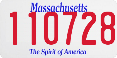 MA license plate 110728