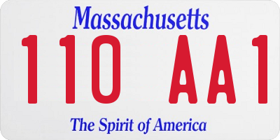 MA license plate 110AA1