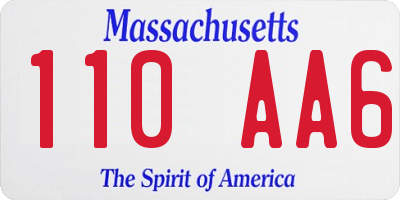 MA license plate 110AA6