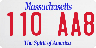 MA license plate 110AA8