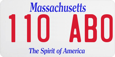 MA license plate 110AB0